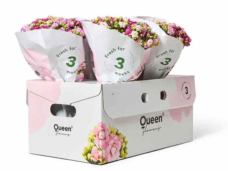 DS Smith en Queen® Flowers lanceren duurzame boeketdoos van golfkarton 