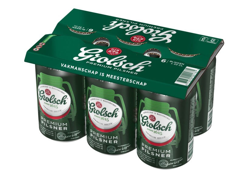 Grolsch stopt met wegwerpplastic voor alle blikjes